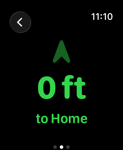 Navigation arrow and distance to Home on Apple Watch